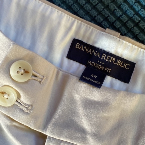 Banana Republic wide leg tan cotton trousers 4R - Picture 3 of 7
